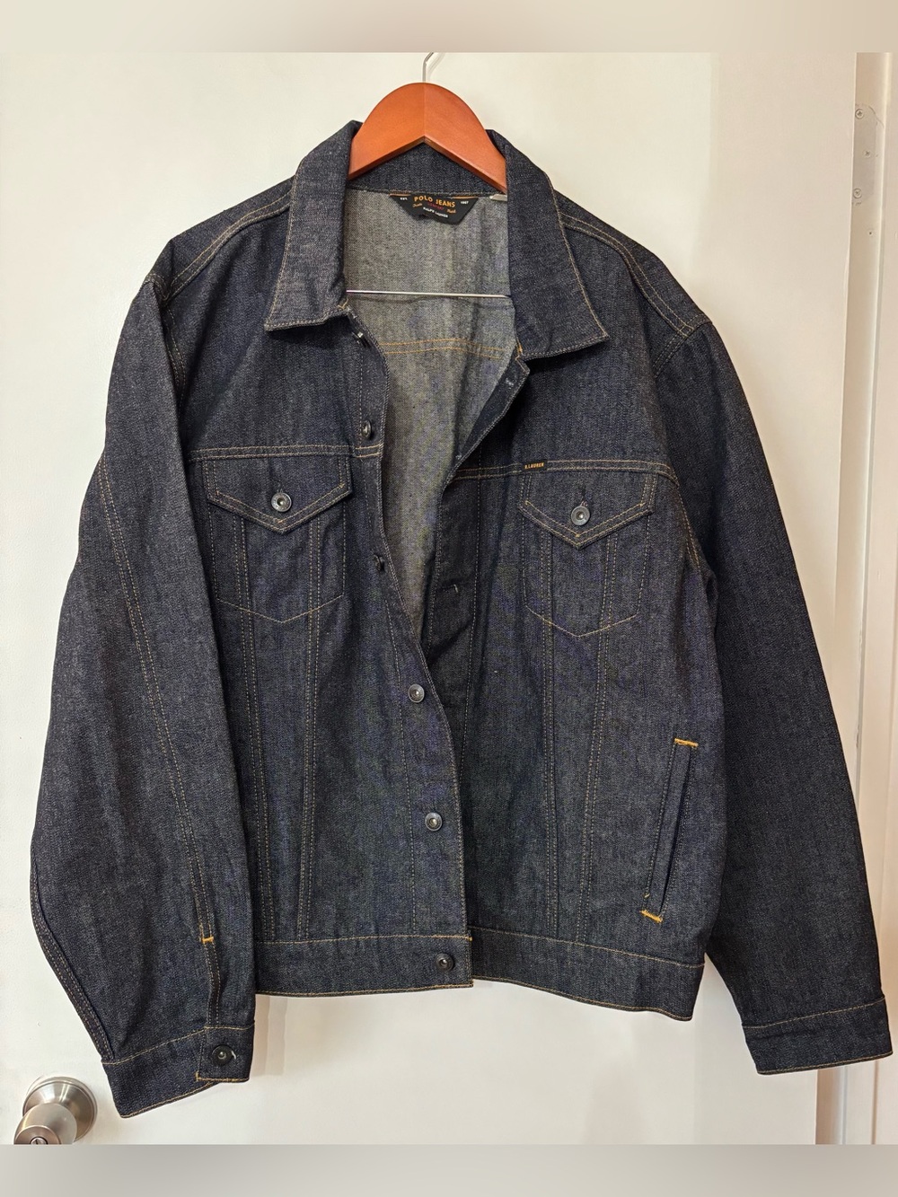 Polo Jeans Co. Ralph Lauren men’s vintage dark denim trucker jacket size large